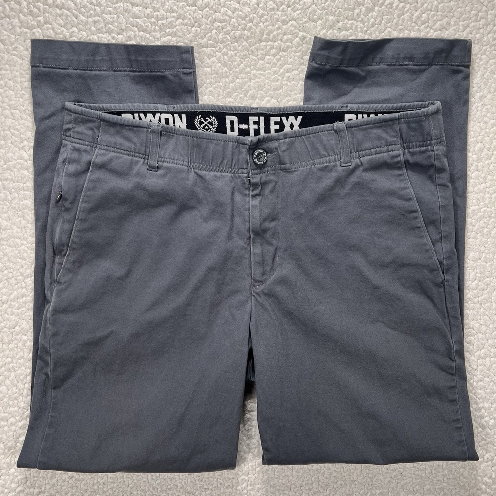 Dixxon B-Flex Pants Chino Men's 38x30 (Actual 37x29) Gray Soft‎ Stretch Workwear